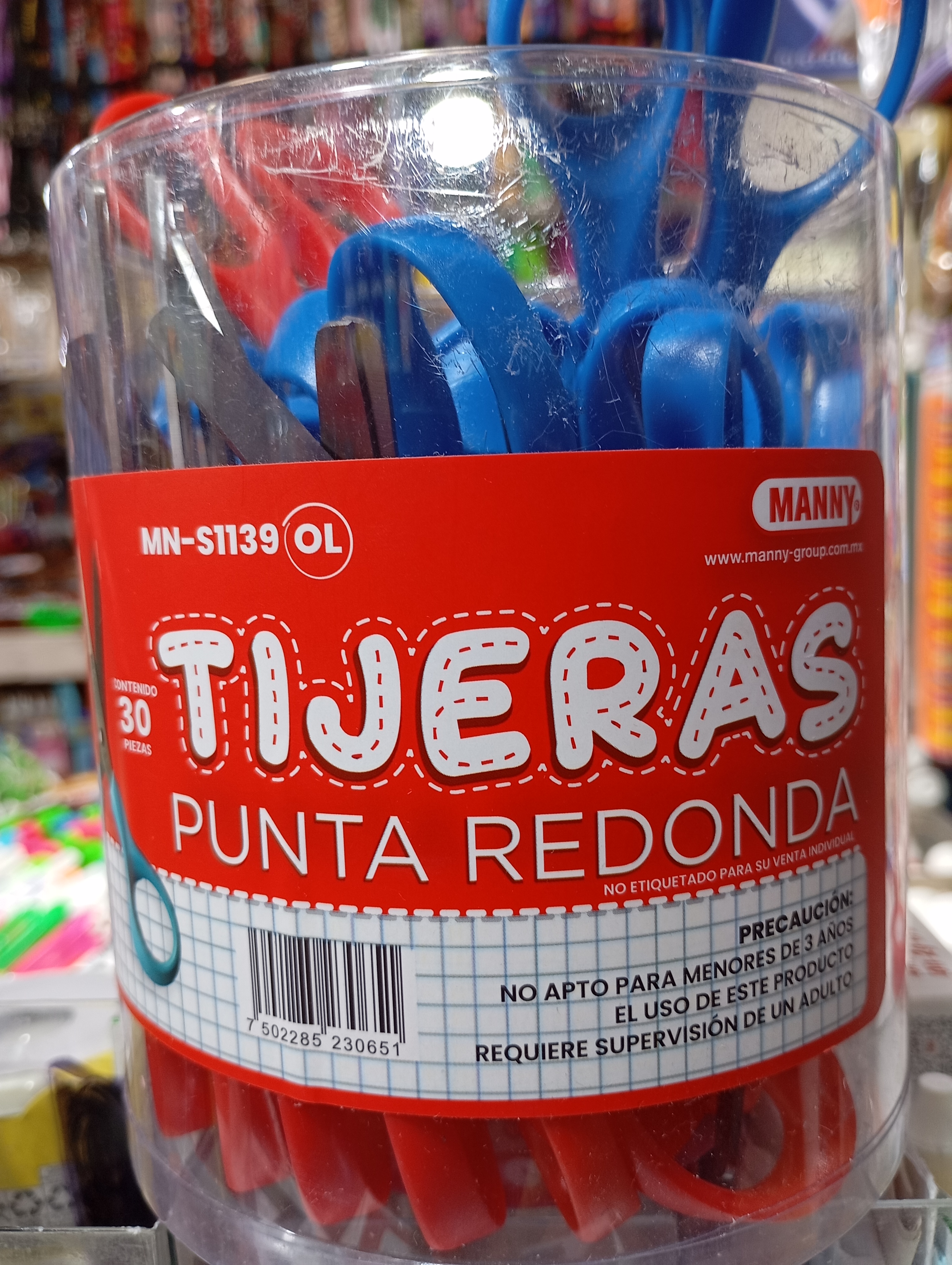 MNS1139 BOTE 30 TIJERAS ESCOLAR MANY