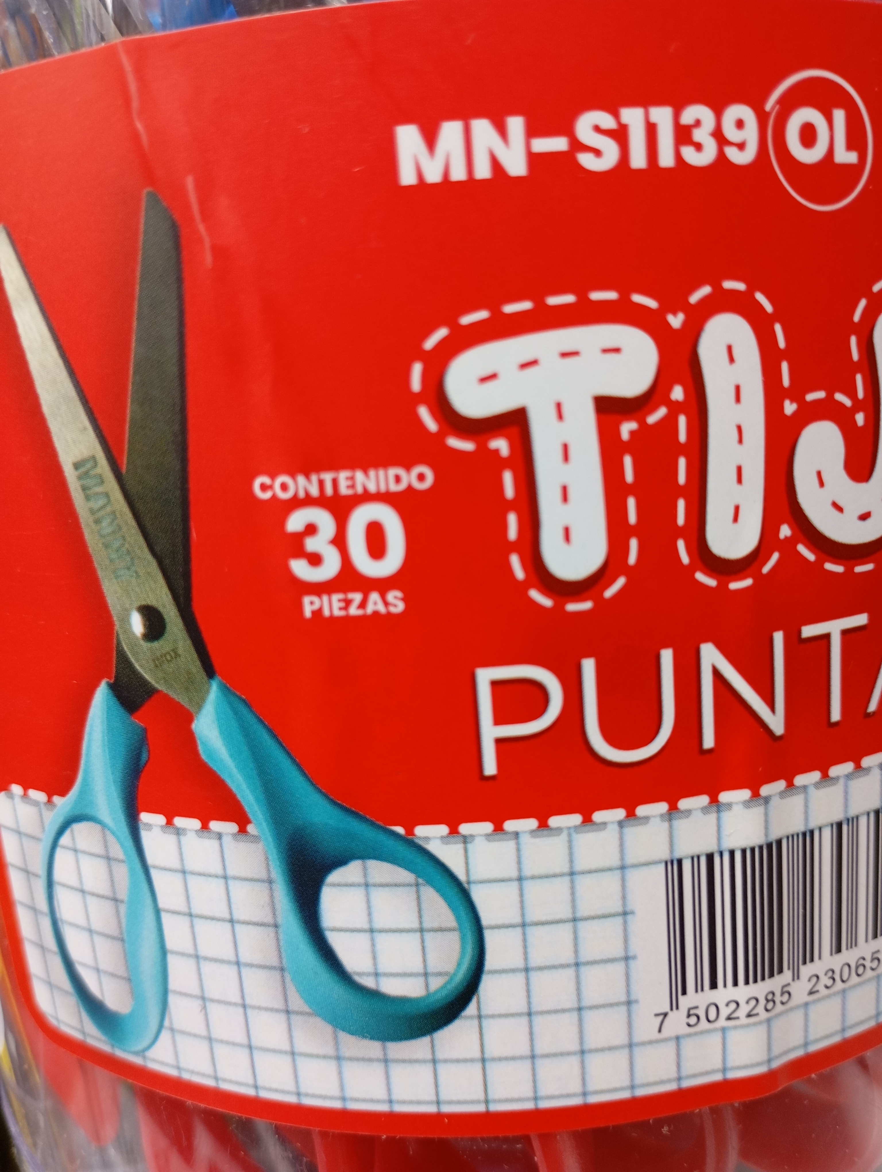 MNS1139 BOTE 30 TIJERAS ESCOLAR MANY